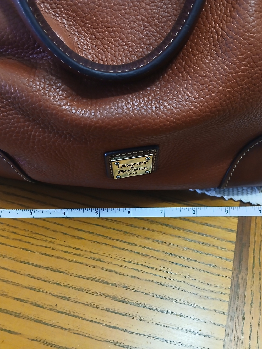 Dooney & Bourke Pebble Leather Satchel in Cognac Brown - Picture 9 of 11